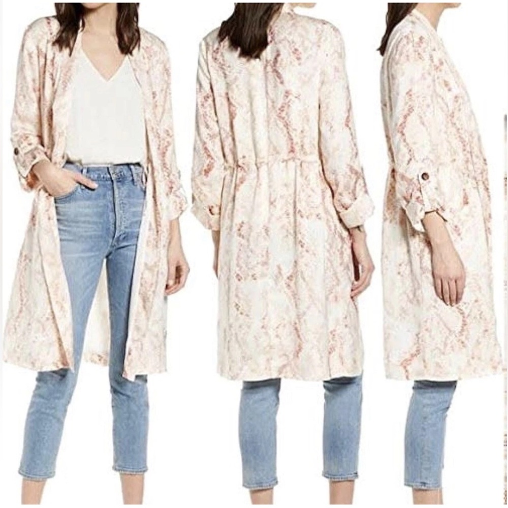 NWT Anthropology Cupcakes and Cashmere Neptune Satin Trench Coat